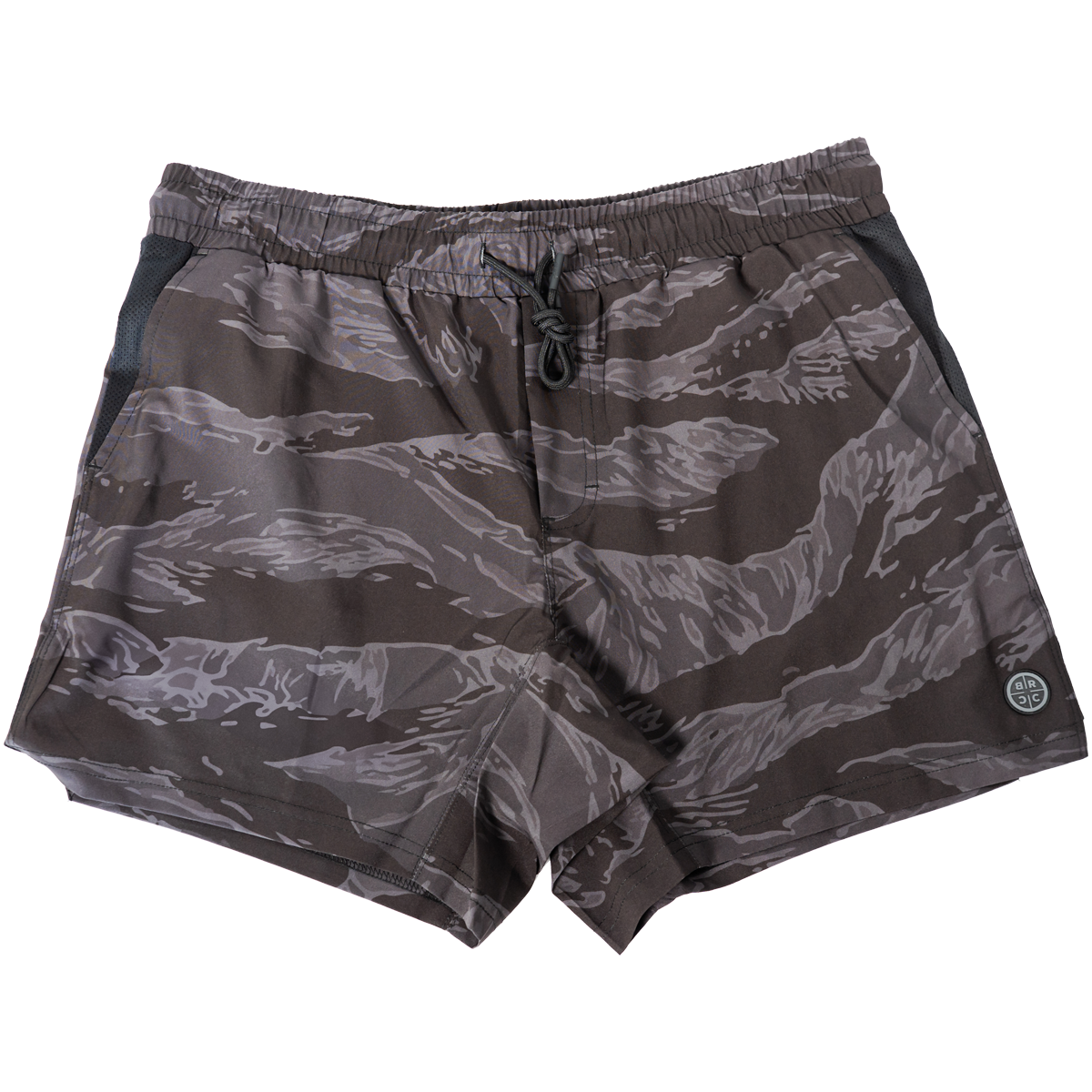 Brcc Performance Shorts, 6" Inseam, Black Tiger Camo